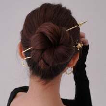 2 buc cleme de păr pentru coc, ace de păr metalice versatile cu flori, accesorii de păr elegante cu flori aurii pentru femei și fete pentru uz zilnic, extensie de coc, aparat de făcut cocuri, piesă de păr pentru coc, ace de coafat părul, ace de păr