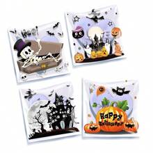Halloween Kekstüte, Schnee-Knistern, selbstklebende Reißverschlusstüte zum Backen, Lebensmittel-Snacktüte, Kürbis-Geist Süßigkeiten-Verpackungstüte