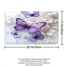 Bộ 4 rèm tắm hình bướm tím mộng mơ, quà tặng trang trí nhà mới tuyệt đẹp cho ngôi nhà hiện đại. Bộ rèm tắm và thảm chùi chân chống thấm nước ba món kèm 12 móc treo rèm tắm. Trang trí phòng tắm - Nhiều màu - Xem 7