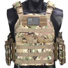 Quickly Detachable Hunting Vest For Shoulder & Waist, Durable Anti-Tear Sports Vest, Comes With 1pc American Flag Patch, Suitable For Hunting, Outdoor Adventure And Various Outdoor Activities