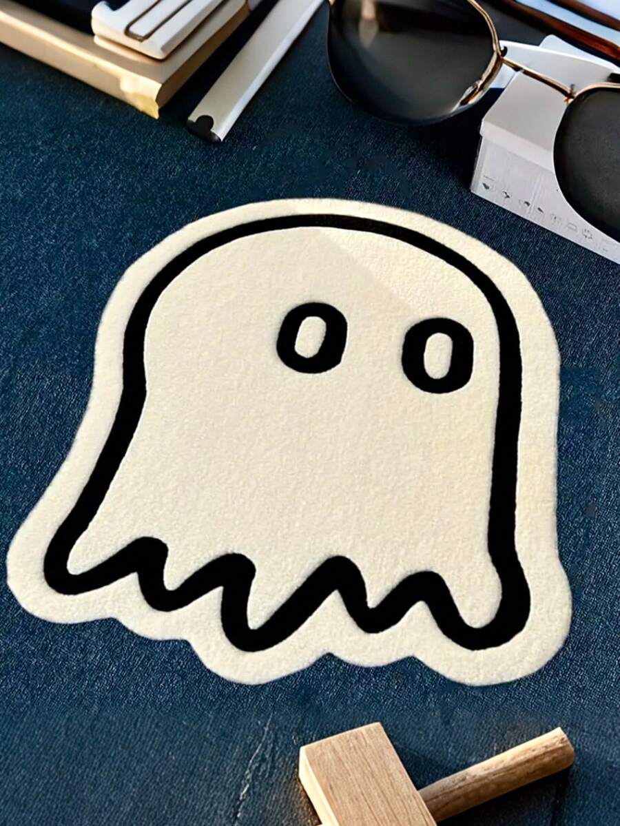 1pc Cartoon Cute Ghost Design Doormat, Small Rug, Welcome Mat, Carpet, Floor Mat, Outdoor Doormat, Kitchen Rug, Home Decor, Front Door Mat, Area Small Rug, Outdoor Mat, Home Decor, Area Rug, Garden Rug, Washable Carpet - Multicolor - View 1