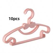 5件/10件/20件粉色儿童衣架，便携式展示衣架，塑料儿童夹克衣架，婴儿衣服收纳架 - 粉色 - 查看 9