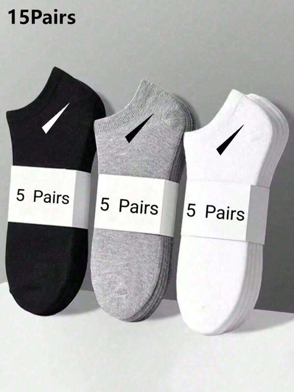 5/10/15 Pairs Solid Color Versatile Socks, Breathable, Comfortable, Absorbent Short Socks Suitable For Daily Wear, Sports, Office, Casual Style, All Seasons Valentines