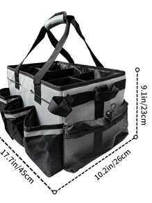 清洁收纳盒，汽车工具收纳袋，清洁用品收纳手提袋，清洁公司家用清洁用品收纳篮，酒店清洁用品收纳，花园工具收纳，厨房清洁用品收纳 - 灰色 - 查看 6