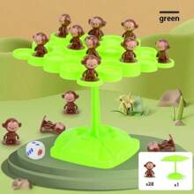 Juego De Mesa Integrativo Arbol De Equiibrio con Monos - Verde - Ver 2