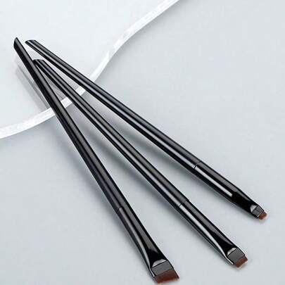 3件套化妆刷套装，包括斜角眼线刷、眉刷、超细眼影刷，眉刷，眼影刷，刷子，赠品