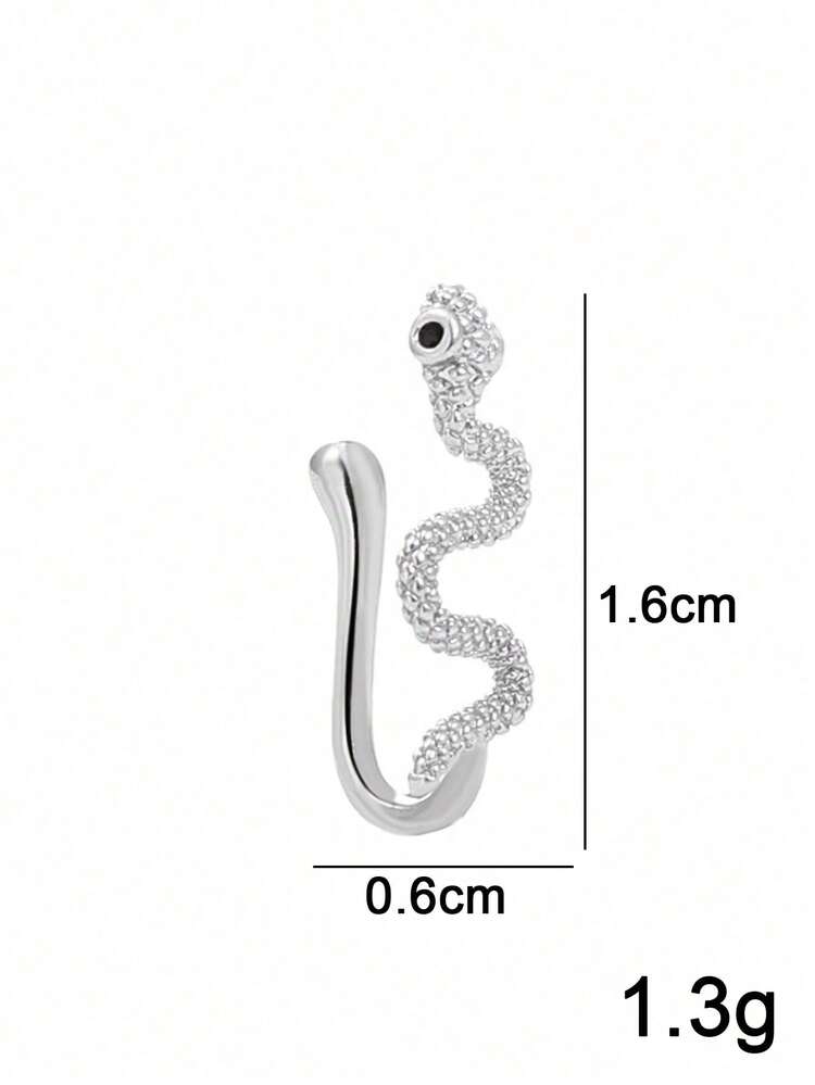 1pc U-Shaped Snake Nose Clip, Fashionable Minimalist Personalized Nose Clip Accessory Without Piercing - Yellow Gold - View 5