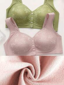 5-Piece Set, Front Closure, Thin Cup, Comfortable, Bra, No Steel Rim - Nhiều màu - Xem 5