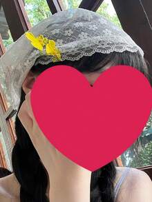 Koronkowa opaska na głowę z trójkątnym szalikiem dla kobiet, ręcznie robiona na szydełku w stylu koreańskim, pusty wzór, rekwizyt do zdjęć