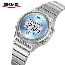 SKMEI 2521 圆形表盘数字运动手表，男女通用，奢华魅力不锈钢表带闹钟手表 - 均碼 - 查看 15