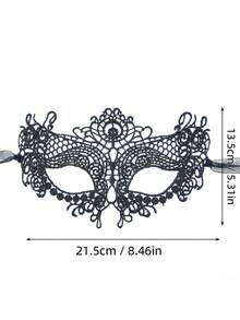 4 件蕾丝面罩，性感黑色蕾丝刺绣眼罩，角色扮演道具面罩，适合万圣节化妆舞会 - 彩色 - 查看 4