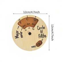 Rueda de acordes de círculo de quintas de herramienta melódica de madera, diagrama de acordes de guitarra de teoría musical para regalos de amantes de la música y la guitarra