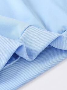 Tween Girls Medium And Large Children's Hooded Zipper Sweatshirt With Pockets, Autumn And Winter, Simple Style Nice - Baby Blue - View 5