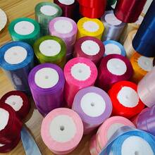 4厘米缎带花礼品包装，手工玫瑰花瓣，可用于花束，适合婚礼、派对、节日装饰 - 彩色 - 查看 3