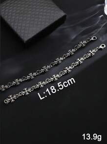 1pc Unisex Retro Cross Punk Style Bracelet, Fashionable Everyday Accessory