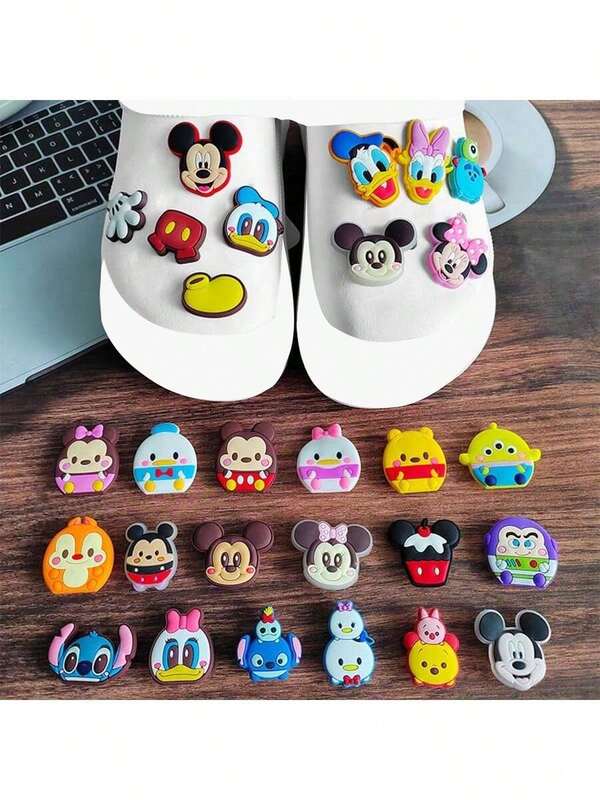 Disney 28PCS Officially License Cartoon Disney Characters Shoe Charms Cute Stitch Shoe Mickey Winnie Party Birthday Gift Fashion Accessoriesfor Women Shoe Charms Inspiration Friendship Jewelry Gifts For Lovers Music Lovers