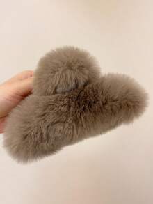 新款超大号真兔毛发夹发饰，高端毛绒发卡，女士秋冬情人节发爪夹，发夹，发卡，发夹，发卡，发卡，发夹，发卡，秋季发饰，女士度假装扮，情人节礼物，夏季海滩 - 彩色 - 查看 22