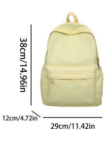 Large Capacity Casual College Style Minimalist Backpack For Women - Yellow - View 5