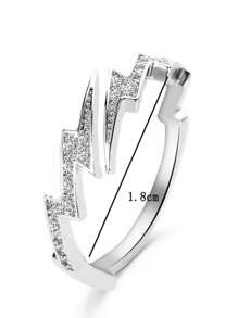 1 Peça Anel Aberto Personalizado de Homem Estilo Hip Hop com Raio de Liga de Zinco e Strass, Acessório Versátil para Festa e Uso Diário