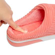 Women's Slippers Fuzzy House Slippers,Warm Memory Foam Slipper,Fluffy Outdoor Slippers With Anti-Skid Sole, Gifts For Women Mom Ladies - 粉色 - 查看 2