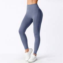 Women High Waisted Seamless Leggings Tummy Control Butt Lifting Workout Running Yoga Cycling Casual - Màu xanh hải quân - Xem 1