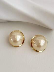 طقم أقراط معدنية هندسية زهرية عصرية على الطراز الأوروبي والأمريكي، أقراط جديدة بخرز مصطنع بطراز بسيط وأنيق، مناسبة للاستخدام اليومي والمناسبات للنساء - البدلة أ - مشاهدة 4