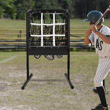 Baseball Practice Net Throwing Net Nine Hole Training Net, Baseball Throwing Training Tool, Adjustable Height, 21.3 * 21.3 Inches - Black - View 5