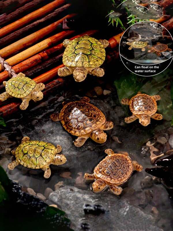 Realistic Floating Sea Turtle Ornaments - Premium Quality Aquatic Decor For Fish Tanks, Ponds, And Garden Miniatures – Naturalistic Design With Detailed Texture – Perfect For Micro-Landscapes, Bonsai Displays, And Outdoor Water Features