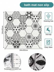 1pc Non-Slip Shower Mat With Drainage Holes, Soft & Comfortable PVC Loofah Massage Bath Mat, Quick-Dry, Ideal For Bathroom & Wet Areas, Bathroom Accessory|Hollow Design|Non-Slippery Surface, Shower Mat For Bathroom