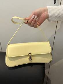 小众高端法棍包，2025春夏新款时尚百搭腋下包，韩版简约单肩手提包女 - 黃色 - 查看 2