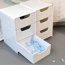 1件/套迷你三层桌面收纳盒，家具，办公用品，珠宝收纳盒，抽屉式化妆品收纳盒，女士旅行必备收纳盒，旅行礼品