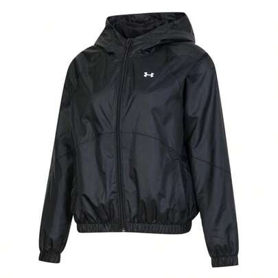 Under Armour Rival Sport Windbreaker Jacket, Woven Hooded Women's Indoor/Outdoor Fitness Training 1382698