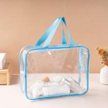 1pc Extra Large/Large Reusable Transparent PVC Diaper Storage Bag, Waterproof Zipper Bag For Diapers, Toys, Building Blocks, Puzzles, Children's Books, Cloth Diapers And Other Items (9 Colors, No Stickers)