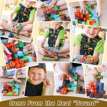 Magnetic Blocks-25/50/100/200PCS Magnetic Building Blocks Magnetic Cubes Stacking, Sensory Toys For Kids Boys Girls Ages 3-8 Christmas Birthday Gifts - Nhiều màu - Xem 4