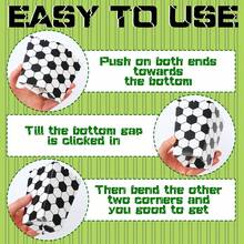 6pcs Black & White Football Pattern Food Boxes, Popcorn Containers For Events, Parties, Celebrations - Black and White - View 4