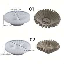 石膏波浪板模具、烛台硅胶模具、树脂波浪收纳盒模具、混凝土烛台制作模具 - 白色 - 查看 3