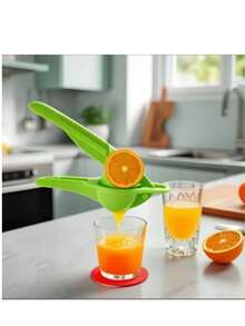 1 件便携式铝制多功能柑橘榨汁机 - 高效手动柠檬榨汁机，采用易挤压设计，防滑手柄，轻松榨汁，无需电力，节省厨房存储空间 - 新鲜果汁爱好者的必备厨房小工具 - 彩色 - 查看 5