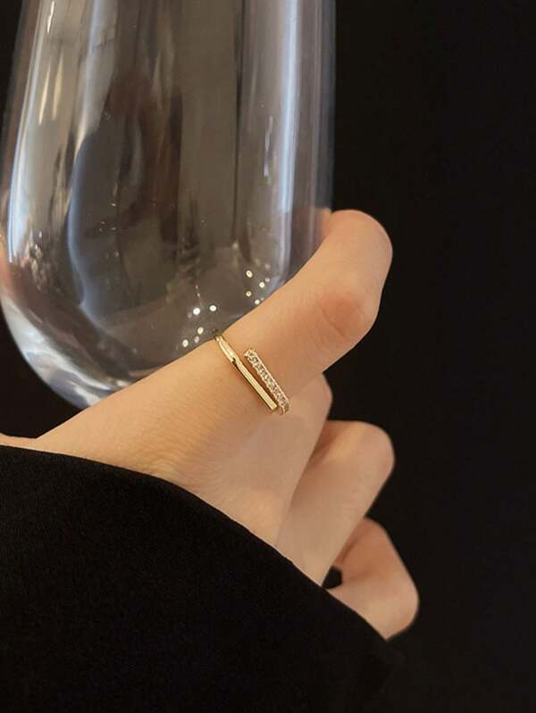 1 pieza Anillo ajustable asimétrico, adecuado para uso diario de mujeres, bodas, fiestas