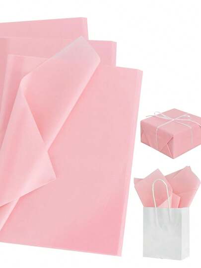 20/100/200/300pcs Pink Art Tissue Paper, 50x35cm, Gift Wrapping Paper, Suitable For Gift Wrapping, Games, Birthday, Mother's Day, Graduation, Handmade DIY Paper Flowers