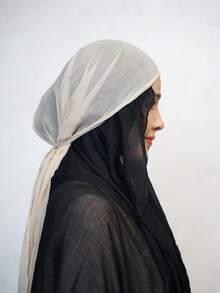 1 chiếc khăn choàng hijab modal dài mềm mại, nhẹ, màu trơn cỡ lớn dành cho nữ, mùa thu/đông - Nhiều màu - Xem 3