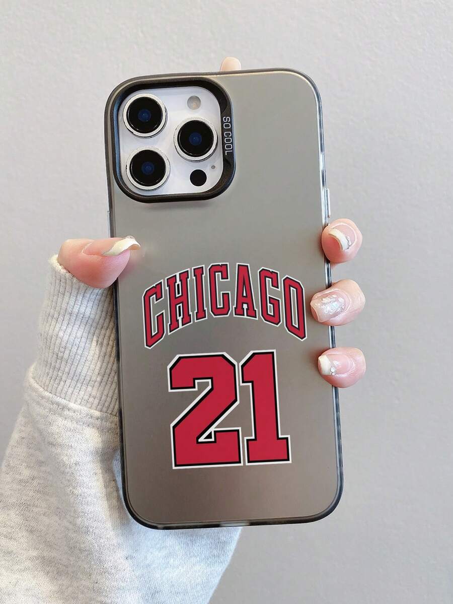 1pc Fashionable Basketball Number 21 Graphic Black Phone Case, IMD Crafted, Compatible With IPhone 17/17 Air/17 Pro/17 Pro Max, 16/16 Plus/16 Pro/16 Pro Max, 15/15 Plus/15 Pro/15 Pro Max, 14/14 Plus/14 Pro/14 Pro Max, 13 Mini/13/13 Pro/13 Pro Max, 12 Mini/12/12 Pro/12 Pro Max, 11/11 Pro Max, X/XS/XR/XS Max, 8, 7 Plus, Shockproof Transparent Soft Back, Great Gift For Classmates
