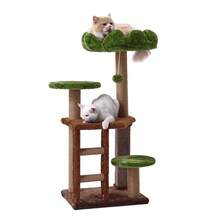 38 Inch Medium Cat Tree, Green Staircase Model Cat Climbing Frame, Multi-Tier Cat Tower With Cat Scratching Post, Cozy Perch Cat Playhouse Cat Climbing Frame - Green - View 13