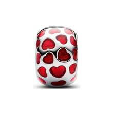 1pc Fashion Red Series Heart, Square, Bell, Flower, Bow, Cup, Key, Baseball, Home, Peace Dove Pendant, Suitable For Girls And Women DIY Bracelet Necklace Fashion Jewelry Making Gift Valentine's Day - Red - View 15