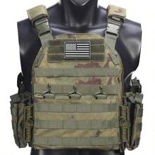 Quickly Detachable Hunting Vest For Shoulder & Waist, Durable Anti-Tear Sports Vest, Comes With 1pc American Flag Patch, Suitable For Hunting, Outdoor Adventure And Various Outdoor Activities