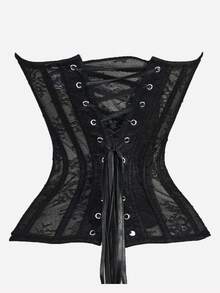 Loungeista 1 chiếc áo ngực bustier lưới thời trang thanh lịch có cúp cho mùa hè - màu đen - Xem 3