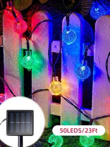 Outdoor Solar Crystal String Lights – 10/20/50/100 LED, Waterproof Solar-Powered Decorative Lights For Garden, Lawn, Patio, Courtyard, Spring, Summer & Holiday Decor (Christmas, Valentine's Day, Mother's Day)