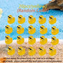 40 件迷你鸭子和发光小动物雕像，迷你鸭子 10 种款式 40 件迷你树脂鸭子可爱夜光顶饰小鸭子，DIY 花园景观装饰，盆栽装饰，办公桌面装饰