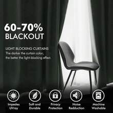 2 Panels Blackout Curtains Solid Soft Grommet Mustard Yellow Thermal Insulated Soundproof Room Darkening Curtains/Drapes/Panels Fall Living Room Bedroom 52 X 90 Inch - 鼠尾草綠 - 查看 5
