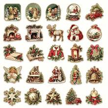 50pcs,Retro Christmas Stickers For Laptops, Notebooks, Phone Cases, Christmas Gifts, And Decorative Stickers - Multicolor - View 4