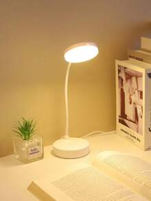 This LED Desk Lamp Is USB-Powered, With A Round Design, Portable And Compact. It Features 3-Color Dimming Function, And Is Easy To Fold And Bend, Suitable For Use In Bedroom, Nightstand, Small Desks, Dorms, Office Desks, And Other Spaces. - White - View 6
